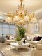 Living Room All-Copper Crystal Chandelier French-Style Villa Lobby Dining Room Bedroom High-End European-Style Chandelier New Downward Lighting Fixtures