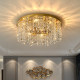 Postmodern Light Luxury Crystal Ceiling Lamp European Style Simple Dining Room Bedroom Lamp Living Room Study Stainless Steel New Lamp