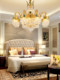 Living Room All-Copper Crystal Chandelier French-Style Villa Lobby Dining Room Bedroom High-End European-Style Chandelier New Downward Lighting Fixtures