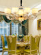 All-Copper Duplex Villa Large Chandelier, Living Room Lamp, European-Style Duplex, Jade Stone Self-Built House, High-Ceiling New Chinese-Style Lighting Fixtures