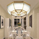 European-Style All-Copper Bedroom Ceiling Lamp, Living Room Lamp, Simple and Elegant Round Dining Room Foyer Hallway Copper-Colored Lighting Fixtures