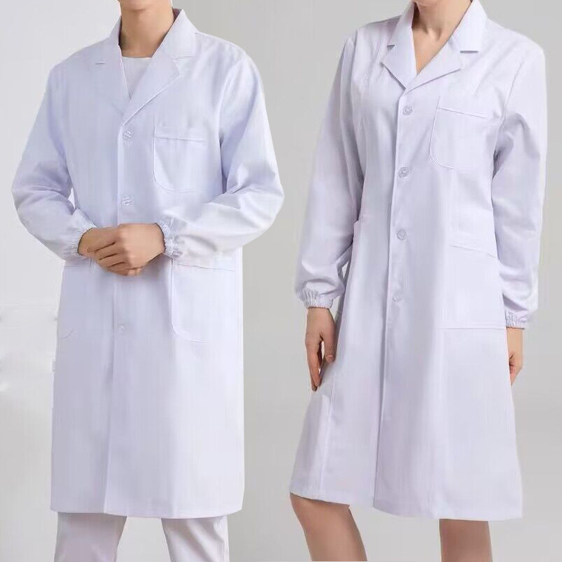 White Coat for men and women Doctors wear thick and thin style Nursing wear tightness cuff Long sleeves Experiment Medication Pharmacy workwear