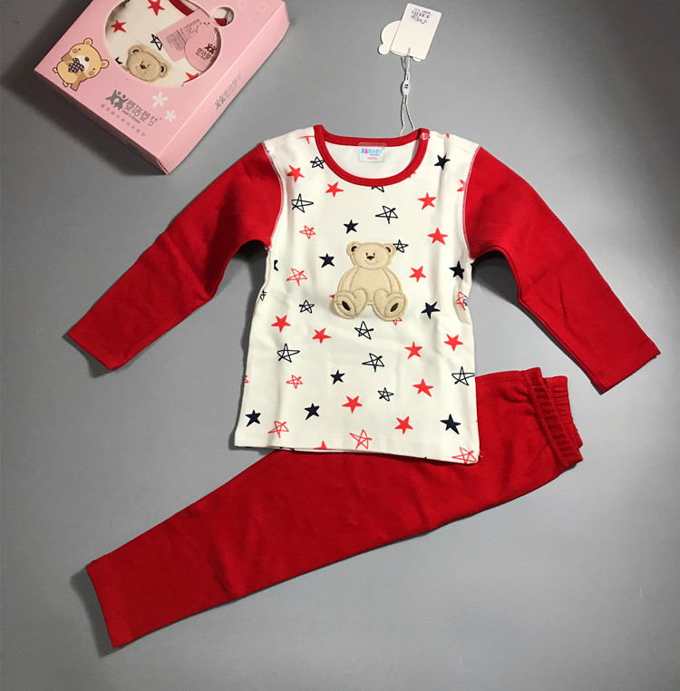 Mùa xuân và mùa đông Mùa đông bé mơ ước Deer Deer Velvet Lưỡi tăm dày Quần áo mùa thu ấm Đồ lót trẻ em đặt nhiệt áo giữ nhiệt bé gái