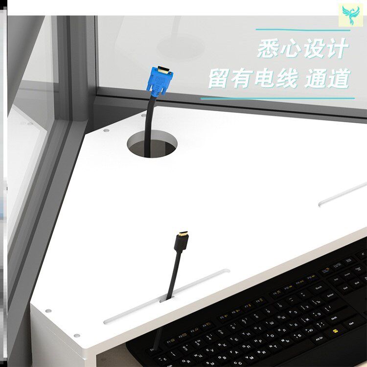 Computer elevated triangle bedroom shelf indoor desk neck guard high office extension display