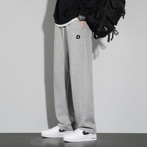 Brand Pure Cotton Sports Pants for Men, Autumn 2026 New Style Sweatpants, Loose Straight-Leg American-Style Men's Casual Pants
