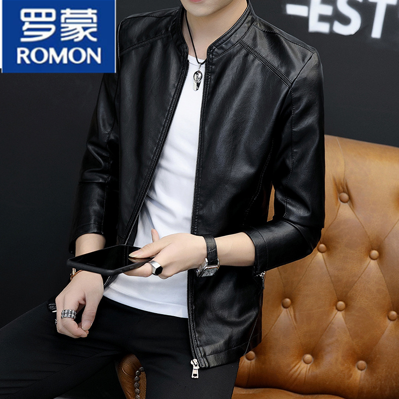 Romon Genuine Leather Leather Jersey Man Early Spring Coat Spring Autumn Season 2022 New Trend Handsome Clothes Locomotive Leather Jacket