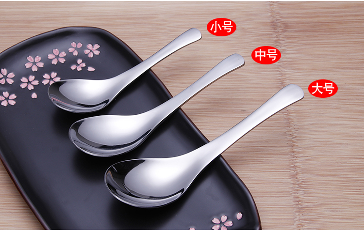 Muỗng inox làm dày thìa trẻ em dao kéo đặt thìa nhỏ cơm Hàn Quốc thìa thìa thìa sáng tạo bộ bát đĩa hàn quốc