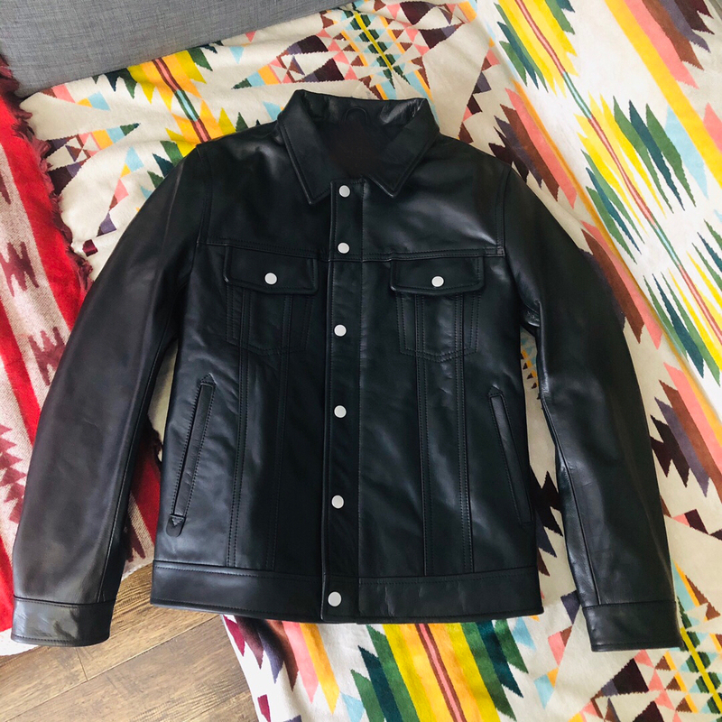 American Style Retro Trucker Leather Jacket 506 Denim Leather Jacket Leather Shirt Motorcycle Riding Men's Jacket