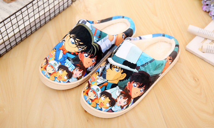 Dép bông Gintama đánh vào phim hoạt hình của phụ nữ khổng lồ cộng với phim hoạt hình nhung ấm áp quanh nhà mùa thu và mùa đông sticker trà sữa cute