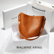 Hong Kong MK genuine leather womens bag 2022 new package Women Summer Advanced Sensation Large Capacity Commuter Single Shoulder Armpit Bucket Bag