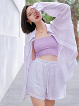 Small sub-display high fashion womens name Femininity Salt Sunscreen Shorts Shorts Casual Two Suits Summer Women