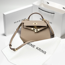 Hong Kong MK genuine leather bag for women Summer 2022 new Advanced Sensation Texture Lady 100 hitched Oblique Satchel Bag