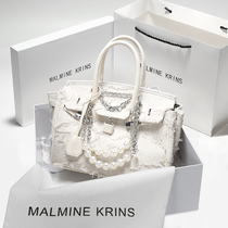 Hong Kong Genuine Leather Platinum Bag woman Summer 2022 new advanced senses small crowdsourced handheld single shoulder commuter canvas Kellybag