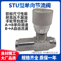 One-way throttle valve STU-G1 4 G3 8 1 2 Speed control cut-off NPT VRFU90 0600 0800 0400