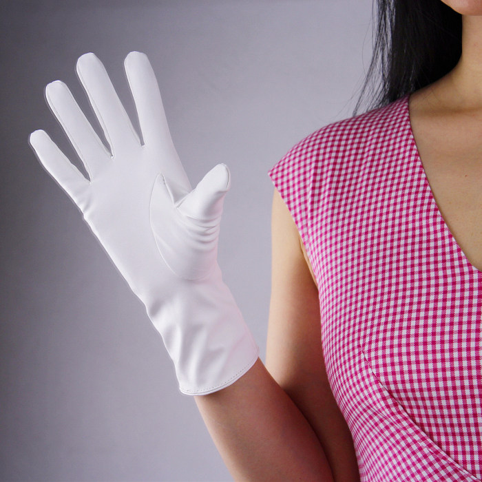 Tech Gloves Faux Patent Leather Wrist Long Short Coffee Black White Touchscreen 28cm LLDLLNT