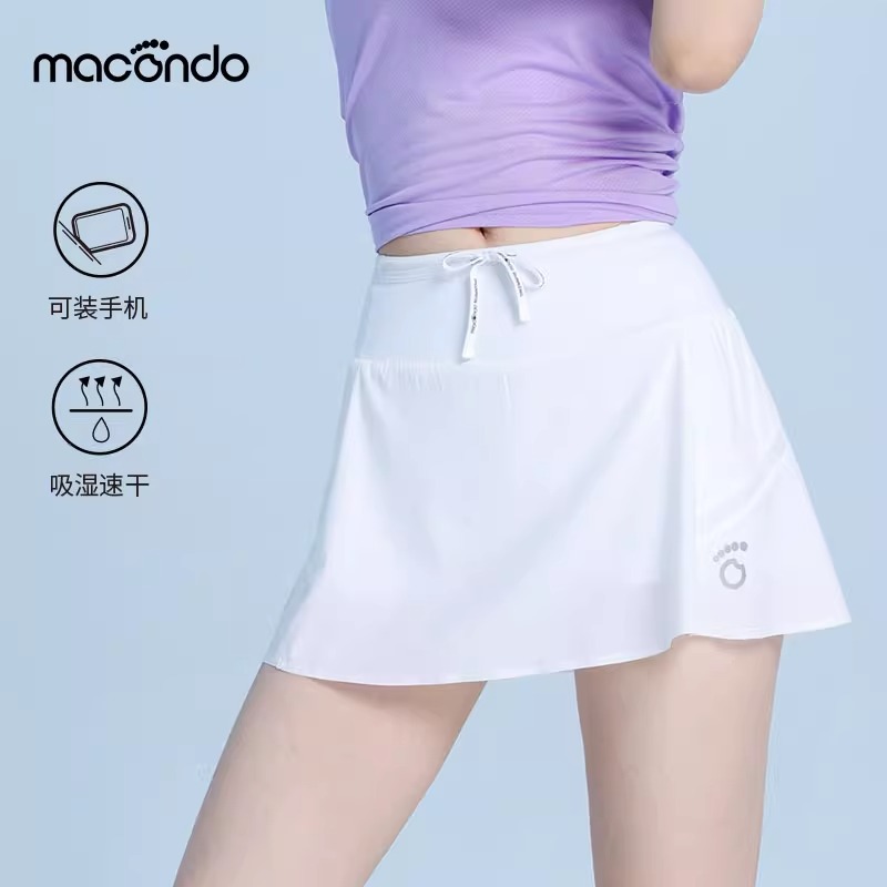 Macondo Summer Women's Anti-Walking Light With Lining Pants Marathon Running Speed Dry Leave Two Sports Half Body Short Skirt-Taobao