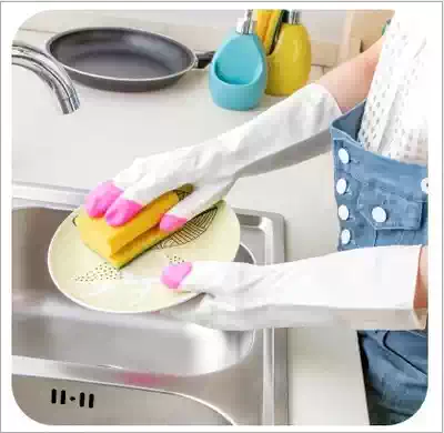 Home chores female natural latex washing clothes washing dishes gloves housework skin care cleaning durable waterproof gloves