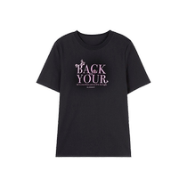 Qiushui Yiren short-sleeved T-shirt for women 2024 summer new black letter printed top summer ice-feel cotton T-shirt