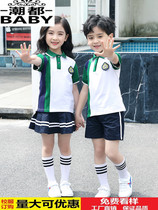 Kindergarten uniform summer dress childrens school uniform set primary school class uniform summer graduation photo clothing sports clothing