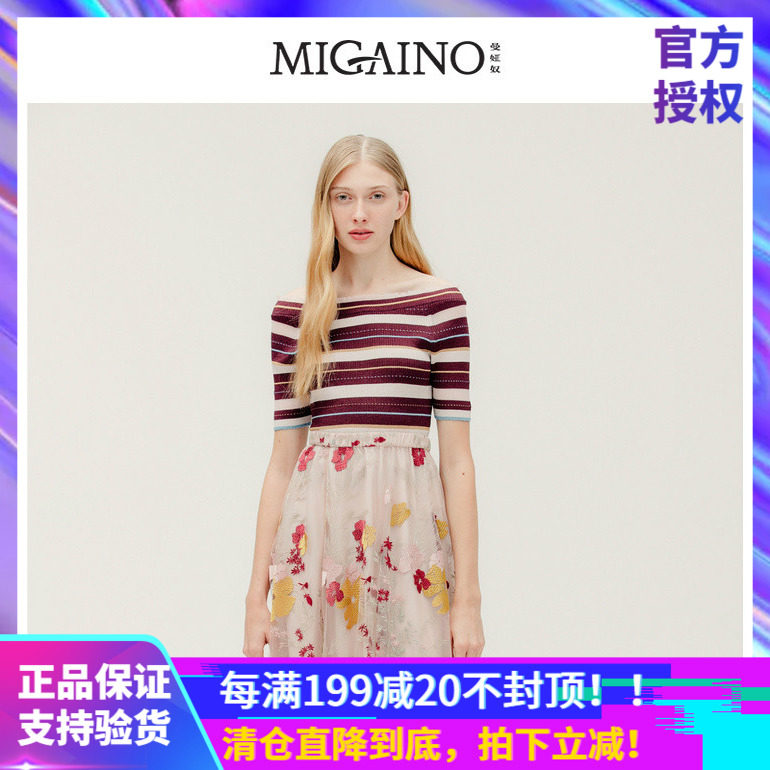 Manya slave 2019 new fall lined with shoulder striated long sleeves for the Han version of the slim-knit cardiovert MJ32KW205