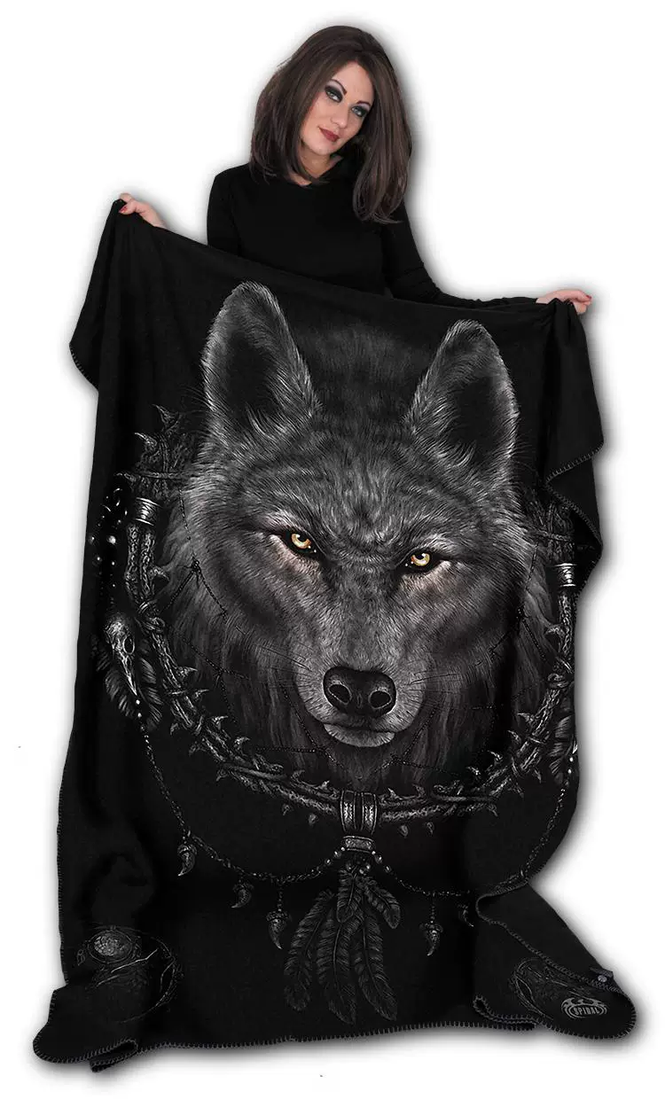 Британский рок-панк хеви-металлический Gothic Spiral T035a501 Волк Мечты волчий тотем гонка одеяло