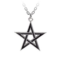 Alchemy Gothic P775 BLACK STAR dark gothic enamel five-pointed star amulet necklace