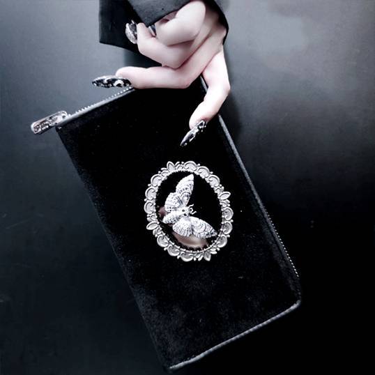 Killstar Dark Gothic Subculture Enchanted Tales Horror Velvet Moth Clutch Wallet Killstar Dark Gothic Subculture Enchanted Tales Horror Velvet Moth Clutch Wallet