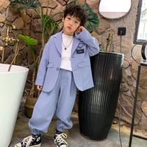 High sweet pear vortex male and female childrens net red suit fashion foreign style childrens 2021 new spring small suit handsome and fashionable