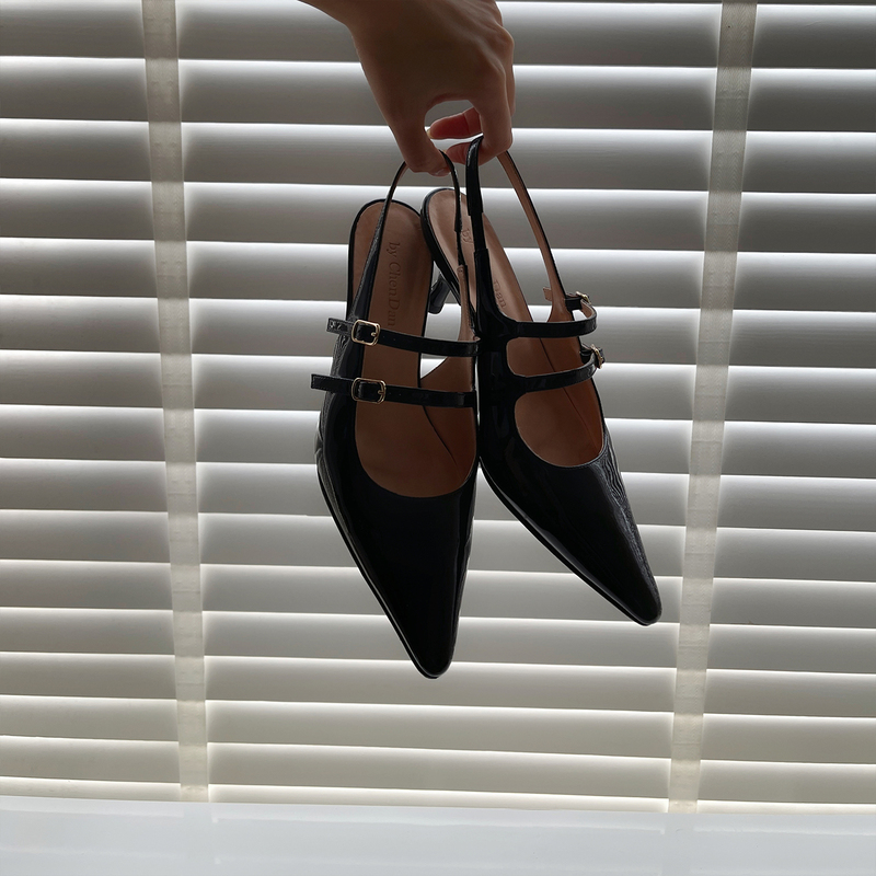 Handmade Shoes by Chendan Chen Dan Women's Shoes Pointed Toe Mary Jane French Stiletto High Heel Sandals Summer Commuting