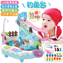 Hero sliding little penguin Stair climbing track music rotating childrens electric fishing toy Pool set Magnetic fish