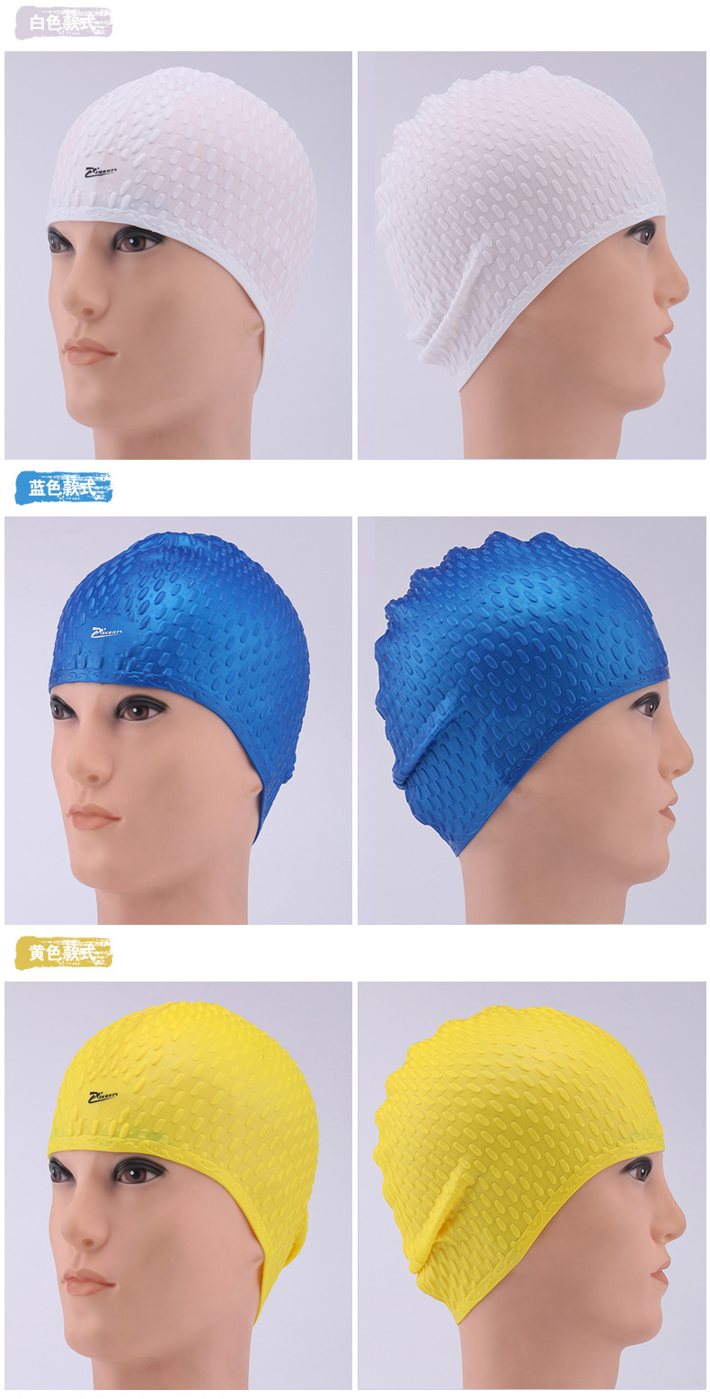 Giọt nước nắp mũ bơi mùa xuân nóng mũ bơi nữ silicone mũ bơi phụ nữ tóc dài không thấm nước Earmuffs bong bóng túi dây kéo túi 	nón bơi phoenix	
