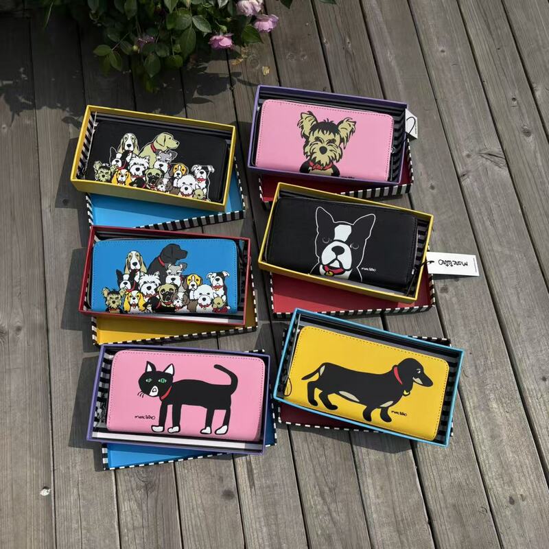 Foreign Trade Single Gift Box Packaging Long Wallet with Id Card Holder Dachshund Dog Cat Wallet N33 Foreign Trade Single Gift Box Packaging Long Wallet with Id Card Holder Dachshund Dog Cat Wallet N33