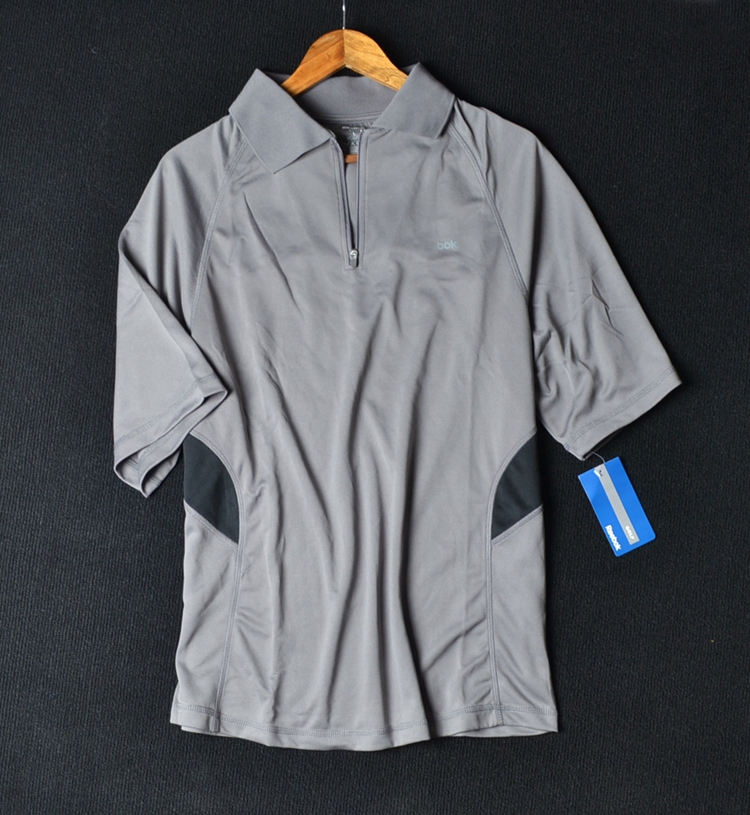 Giải phóng mặt bằng mùa hè cho nam Áo thể thao thông thường Áo thun nửa Zip Ve áo ngắn tay áo K53 áo polo