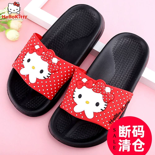 Hello Kitty, hello kitty, мультяшные милые детские мюли, женские тапочки