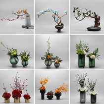 New Chinese creative simulation flower bonsai ornaments Nordic luxury living room flower arrangement art desktop soft decoration collocation