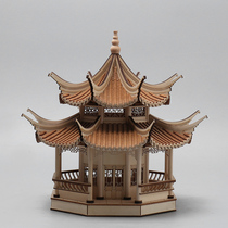 New Chinese creative ancient building octagonal pavilion Zen ornaments home living room entrance hotel club soft decorations