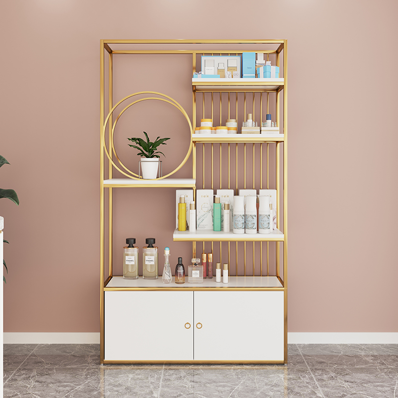 Light Extravagant Beauty Salon Cosmetics Display Cabinet Container Minima Multilayer Floor Protection Skin Care Products Show Shelf Accessories