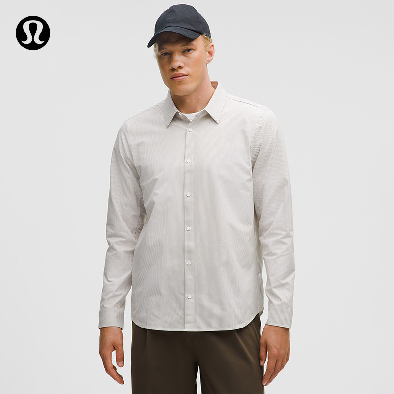 New Venture Men's Slim Fit Long Sleeve Shirt Quick-Dry Moisture Wicking丨Lululemon丨Lm3Fjus