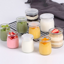 With cover acid bottle pudding cup 100ml oven with high temperature resistant home jelly mug glass sweet and thick bottle