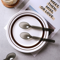 Upscale Black Thickened 50 Only Large Spoon Sweet jar Burnt Fairy TARO ROUND THOUSANDS OF LAYERS OF CAKE PUDDING FROZEN CUP SPOON PICNIC