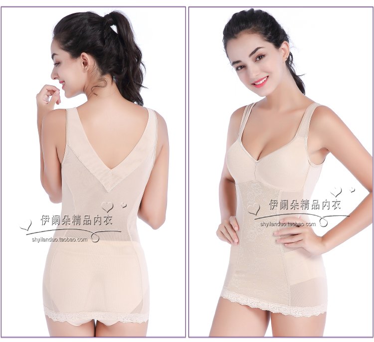 Phần mỏng cơ thể bằng nhựa với áo ngực mà không có vành vẻ đẹp trở lại bề mặt không có dấu vết cơ thể sau sinh bụng eo đồ lót nữ mùa hè quần sịp đùi