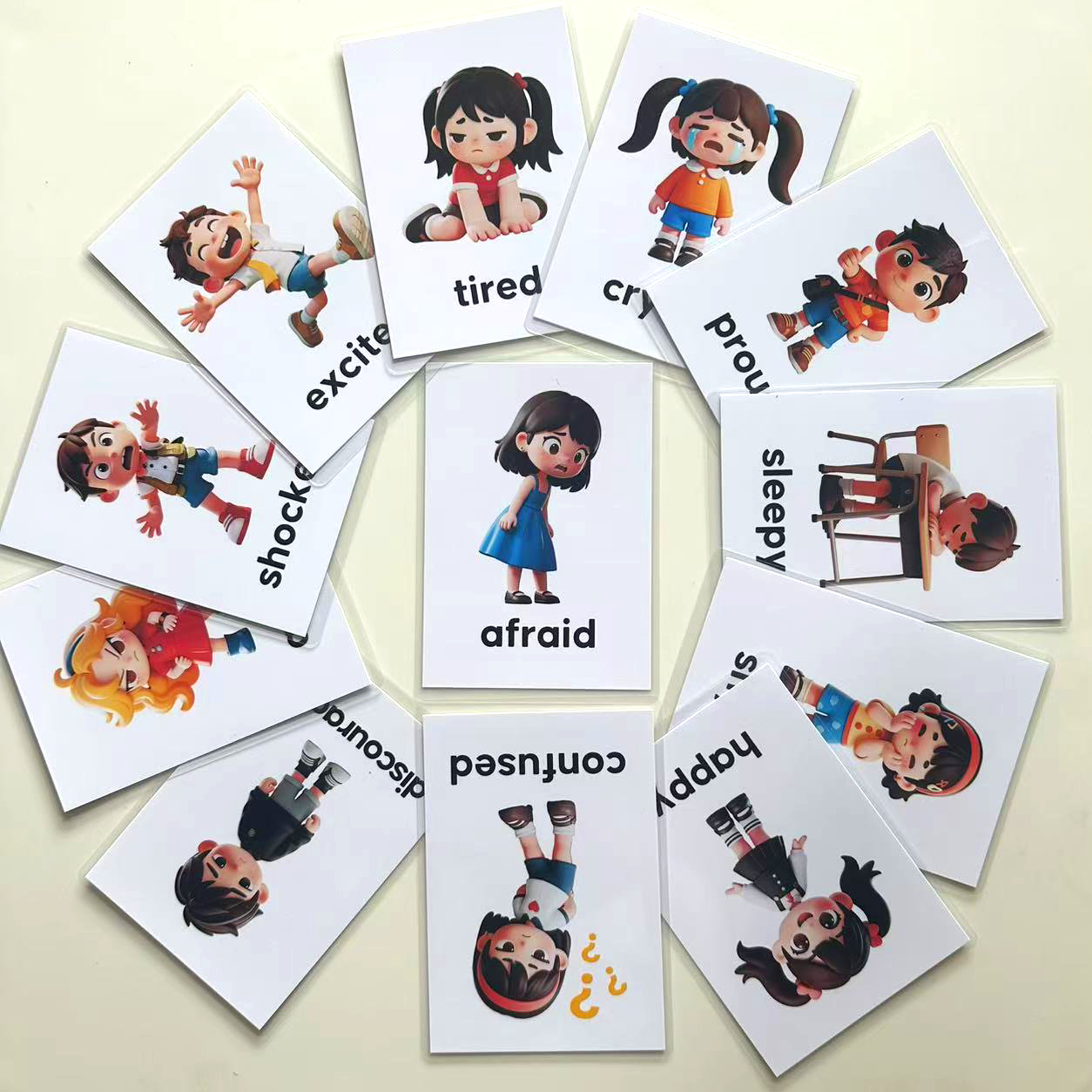 表情情绪感觉认知闪卡中英文幼儿童单词卡片幼儿园早教教具玩具｜宝宝语言启蒙神器推荐-玩具挂图-淘宝好物网
