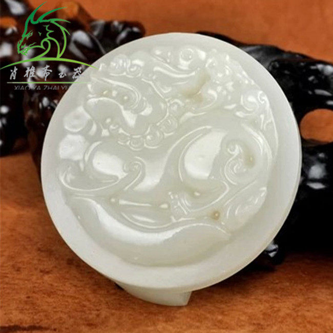 Xiao Yazhai Natural Afghanistan Baiyu Yuan Baoyu Leash Leather Belt Buckle Mother And Son Leash Waist Belt Buckle Pendant Waist Hanging