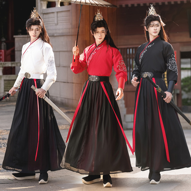 Original Hanfu for Men and Women [Luochuan] Wei-Jin Style Martial Arts Plus Size Ancient Costume Daily Wear Student Performance Uniform Class Uniform