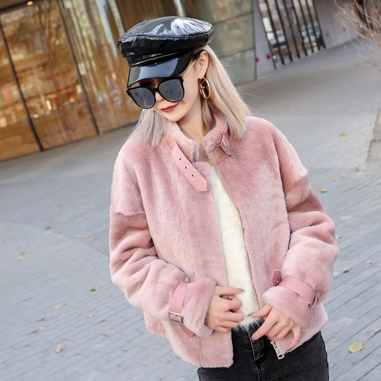 2023 Europe station Winter new lamb fur integrated jacket imported Merlinu wool short leather grass woman-Taobao