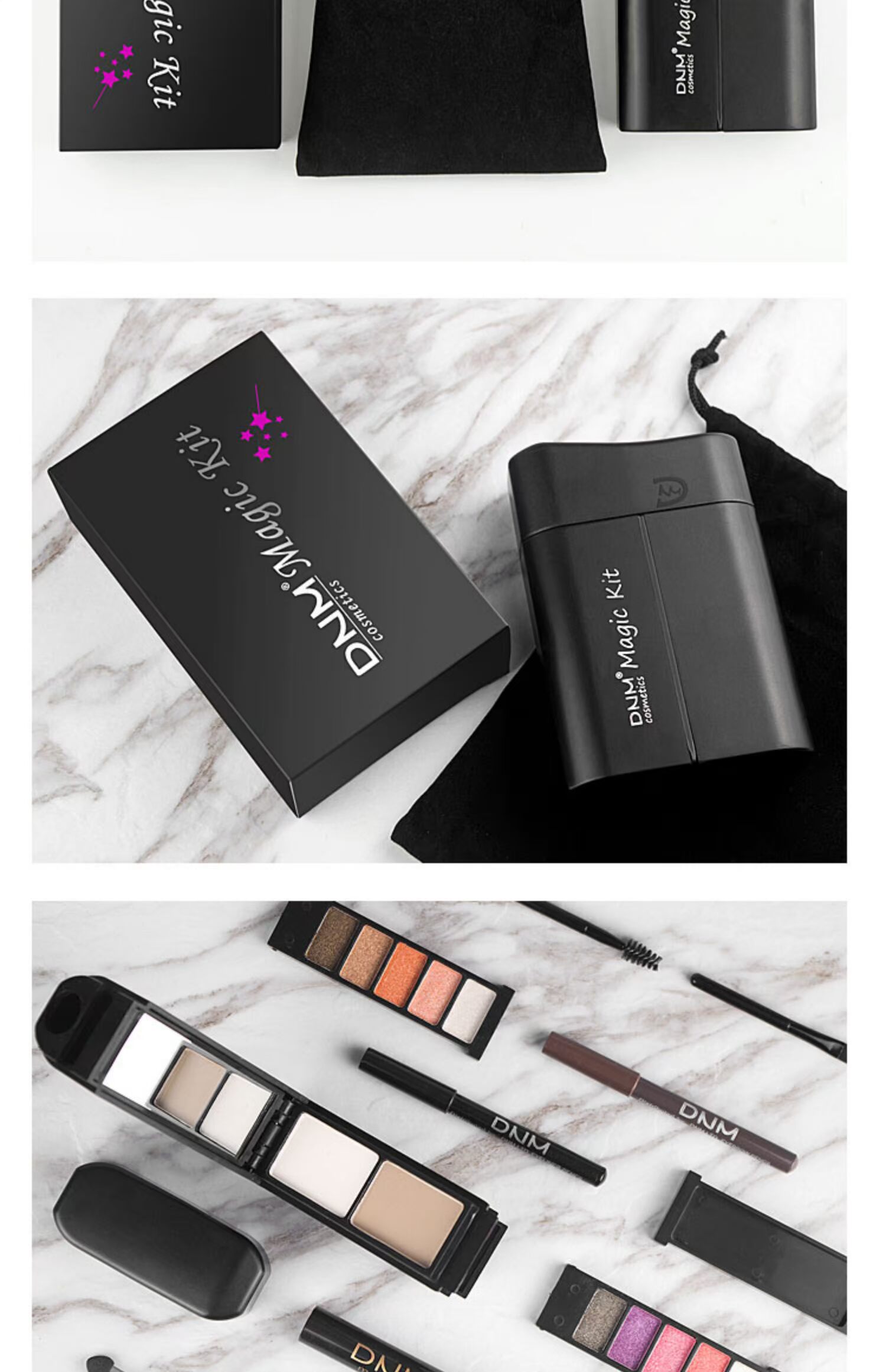 Bộ trang điểm mỹ phẩm DNM Magic Box Son môi + Kem che khuyết điểm + Phấn mắt + Bút kẻ mắt + Mascara + Bút chì lông mày - Bộ trang điểm phấn nước chanel