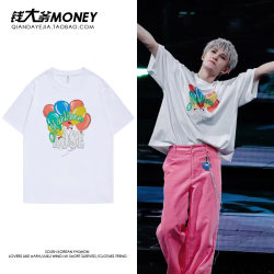 Tan Jianci Concert Style Balloon Print Short-Sleeve T-Shirt for Men 2025 New Base Shirt Couple Outfit Top