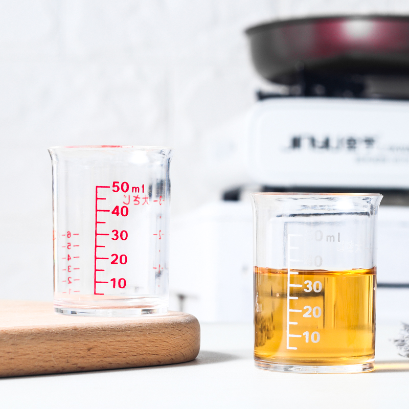 Japan KM 1297 cooking measuring cup Baking scale cup Transparent mini measuring cup 2 rice wood Japanese home