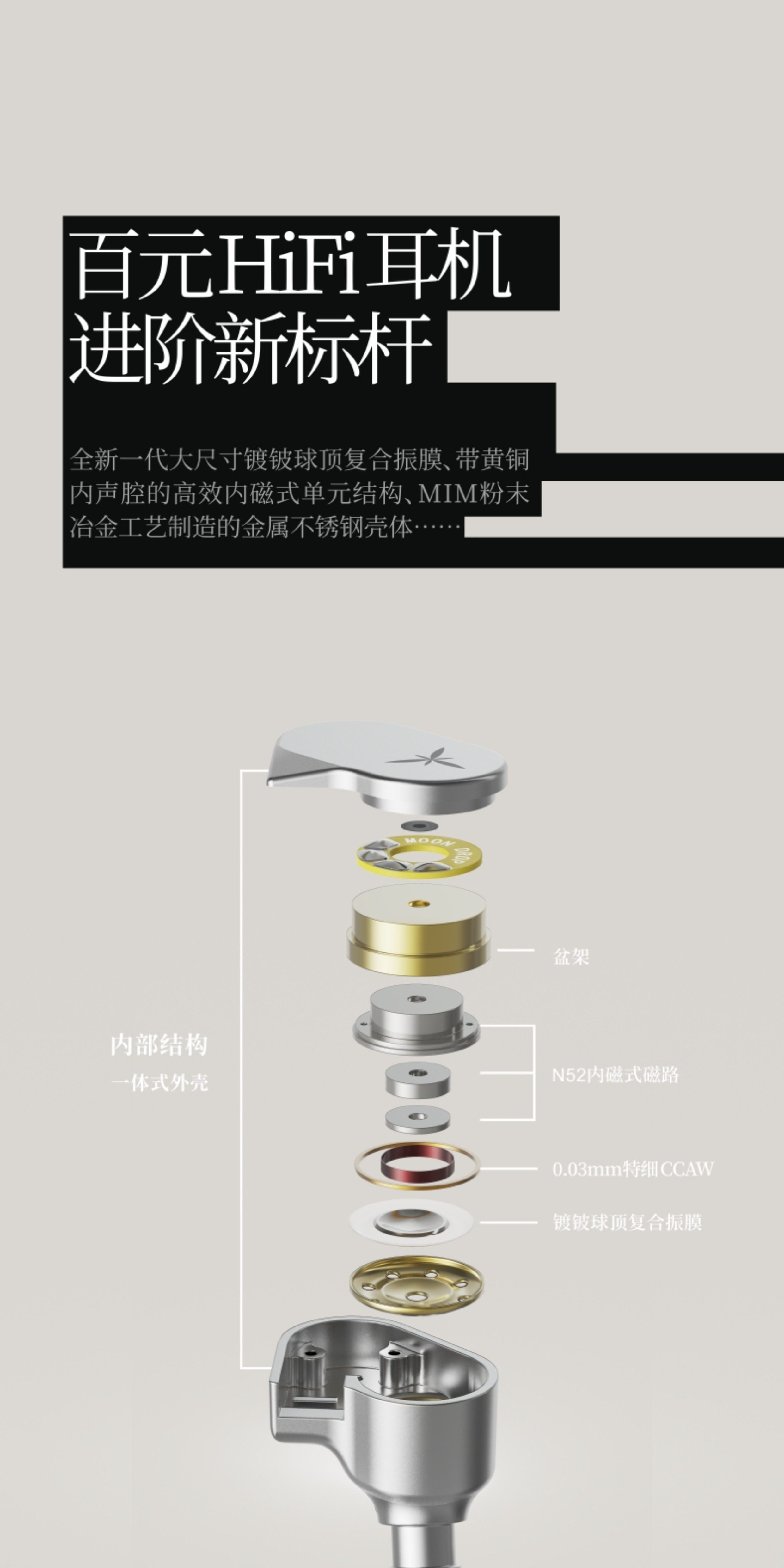 水月雨 兰LAN 高还原低失真可换线入耳式HiFi耳机发烧高音质耳塞