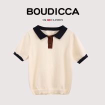 British BOUTICCA childrens clothing summer new boys and girls cotton top parent-child Polo knitted short-sleeved T-shirt